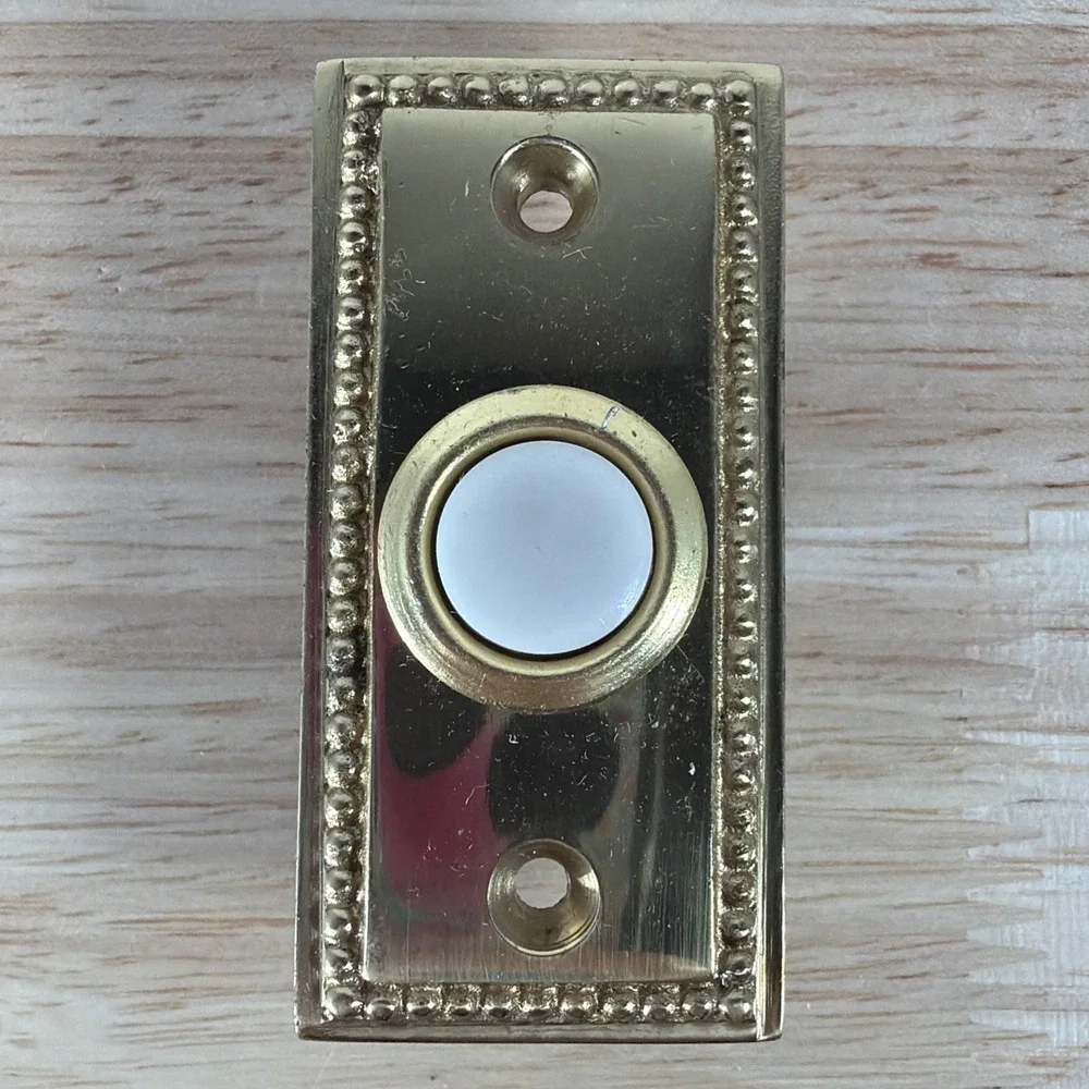 Vintage Brass Doorbell Door Bell Push Button Old Antique Style Brass 2.5